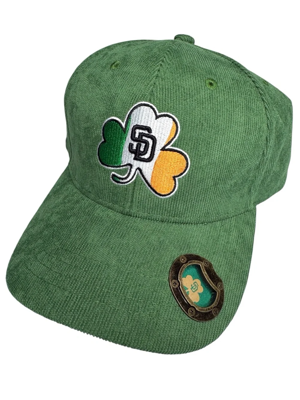 San Diego Padres Corduroy Irish Heritage Night Theme Hat Built-In Bottle Opener